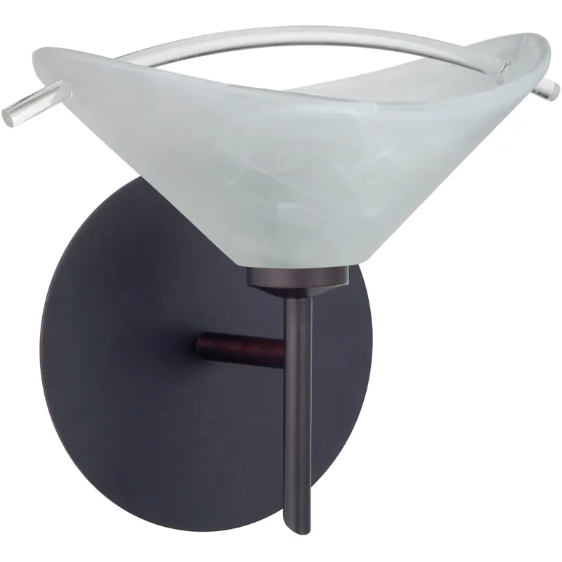 Hoppi LED 8 inch Bronze Mini Sconce Wall Light in Marble/Clear Glass