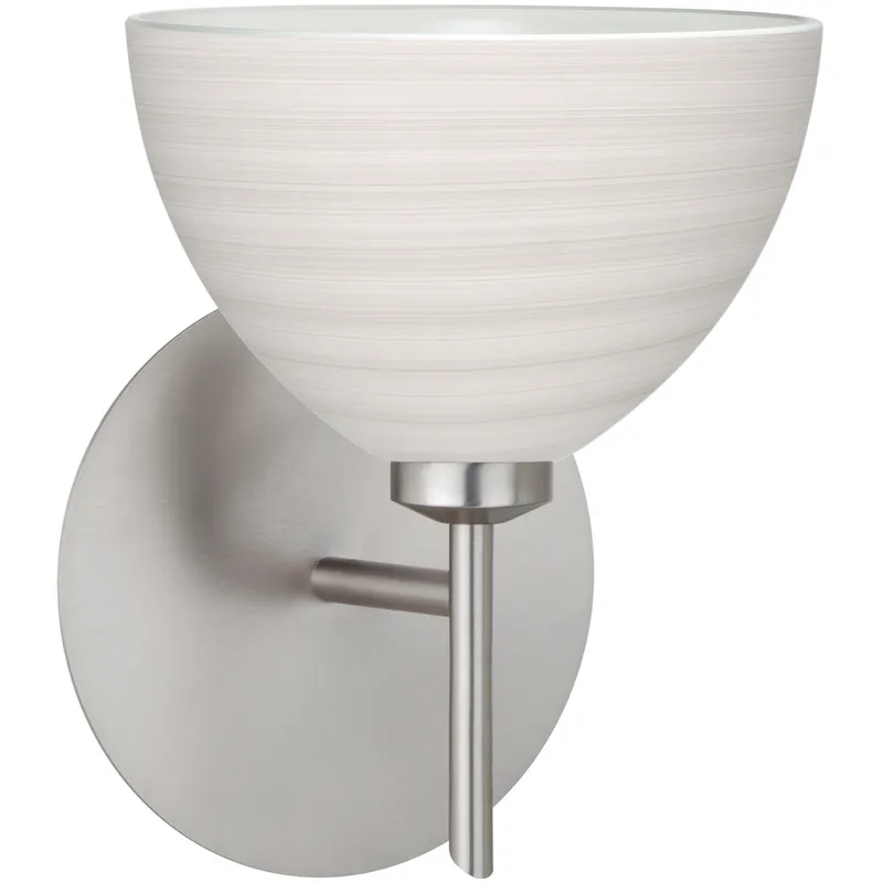 Brella LED 6 inch Satin Nickel Mini Sconce Wall Light in Chalk Glass
