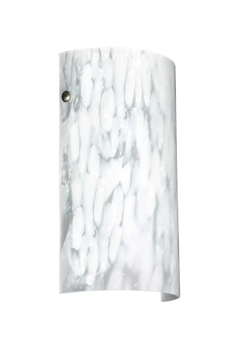 Tamburo 7 1 Light 7 inch Satin Nickel ADA Wall Sconce Wall Light in Incandescent, Carrera Glass