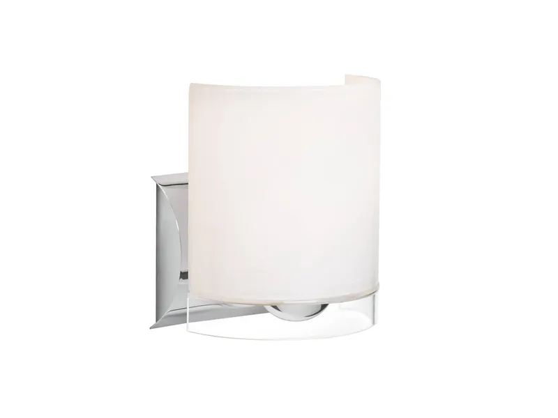 Celtic LED 6 inch Chrome Wall Sconce Wall Light in Opal Glossy/Clear Glass