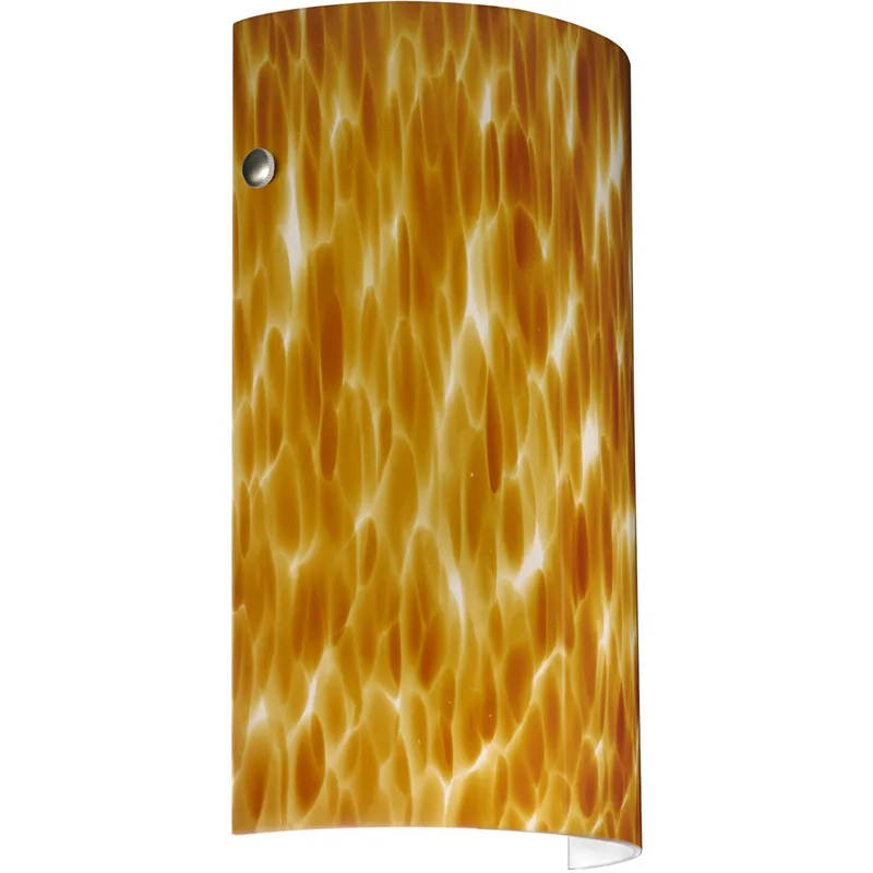 Tamburo 7 1 Light 7 inch Polished Nickel ADA Wall Sconce Wall Light in Incandescent, Amber Cloud Glass