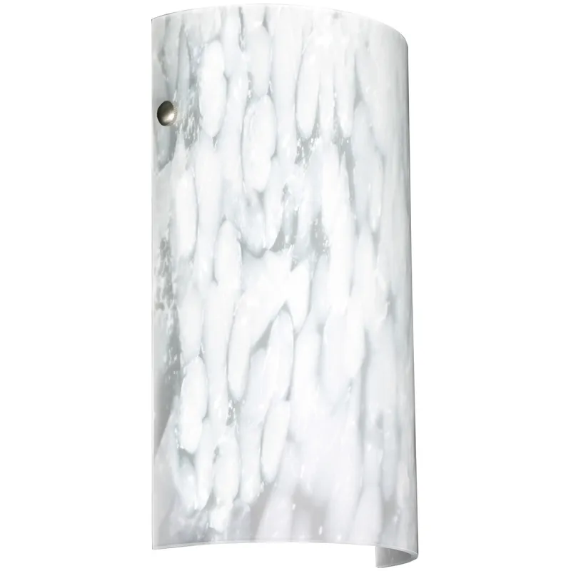 Tamburo 7 LED 7 inch Polished Nickel ADA Wall Sconce Wall Light in Carrera Glass
