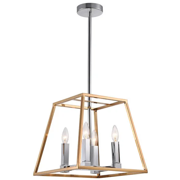 Canada 4 Light 14 inch Gold and Chrome Chandelier Ceiling Light