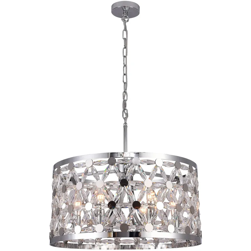 Canada 6 Light 22.6 inch Chrome Chandelier Ceiling Light