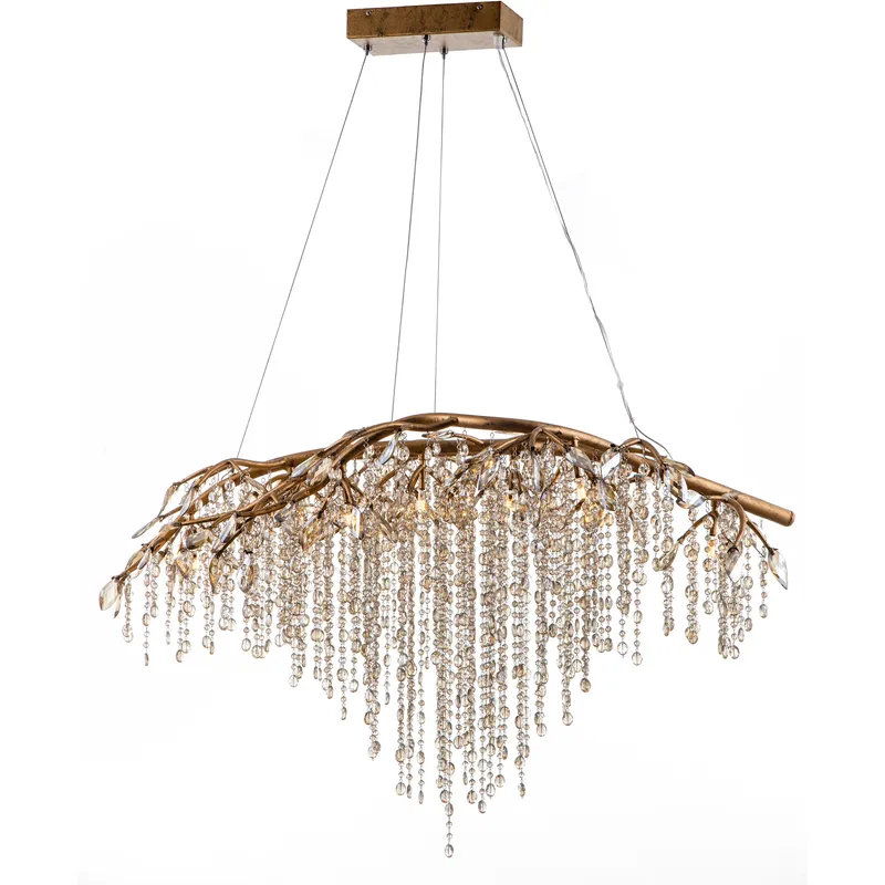 Canada LED 33.3 inch Gold Chandelier Ceiling Light, Crystal