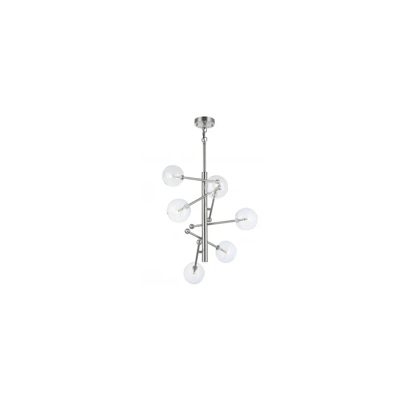 Canada 6 Light 20 inch Shiny Nickel Chandelier Ceiling Light