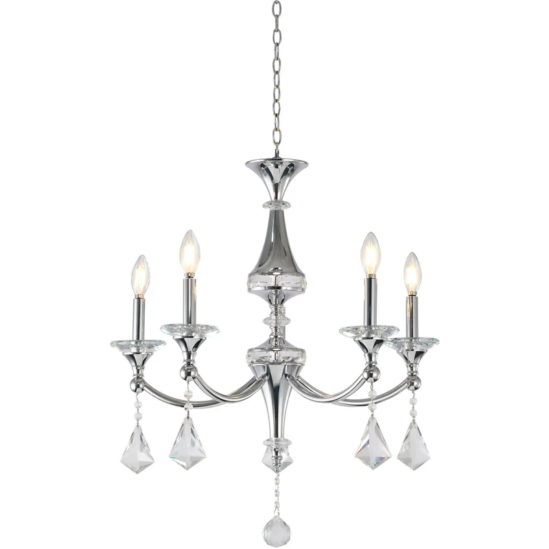 Canada 5 Light 23 inch Chrome Chandelier Ceiling Light