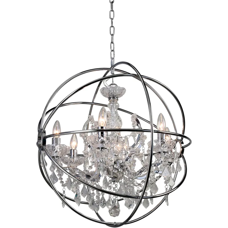 Canada 6 Light 24 inch Chrome Chandelier Ceiling Light