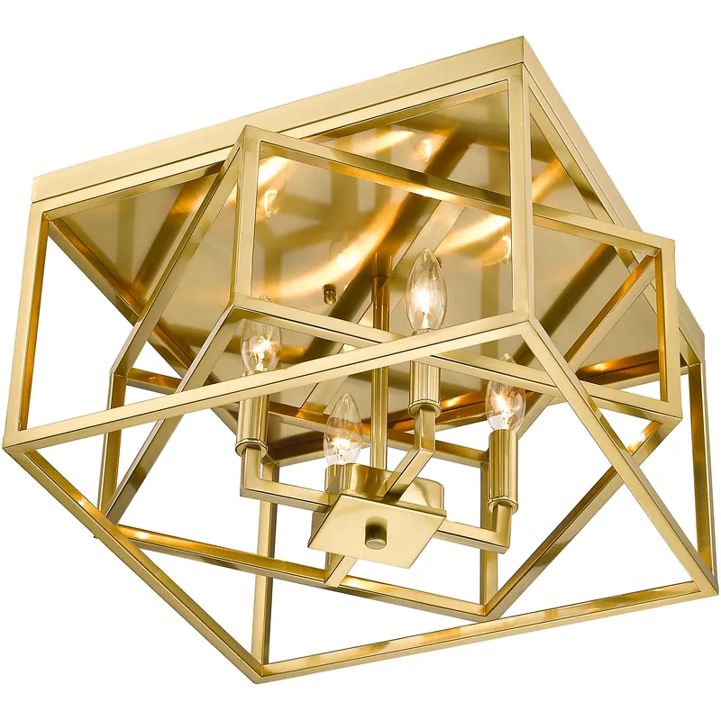 Canada 4 Light 16 inch Gold Flush Mount Ceiling Light