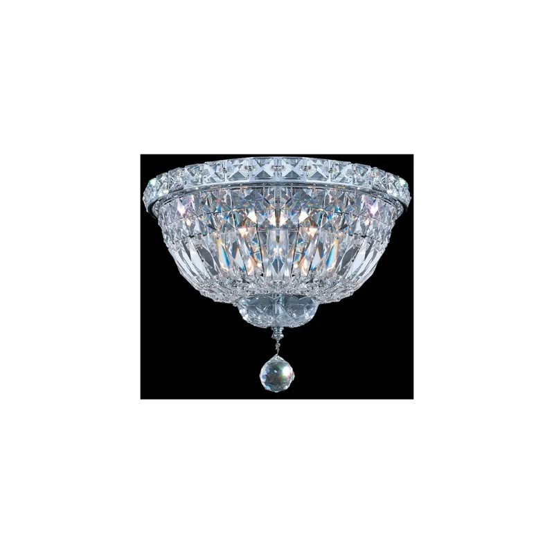 Canada 3 Light 10 inch Chrome Flush Mount Ceiling Light, Silver Frame