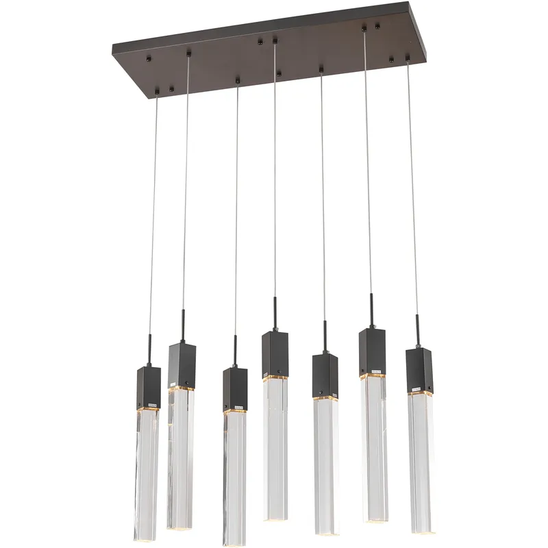 Canada 7 Light 35.4 inch Matte Black Island Lighting Ceiling Light