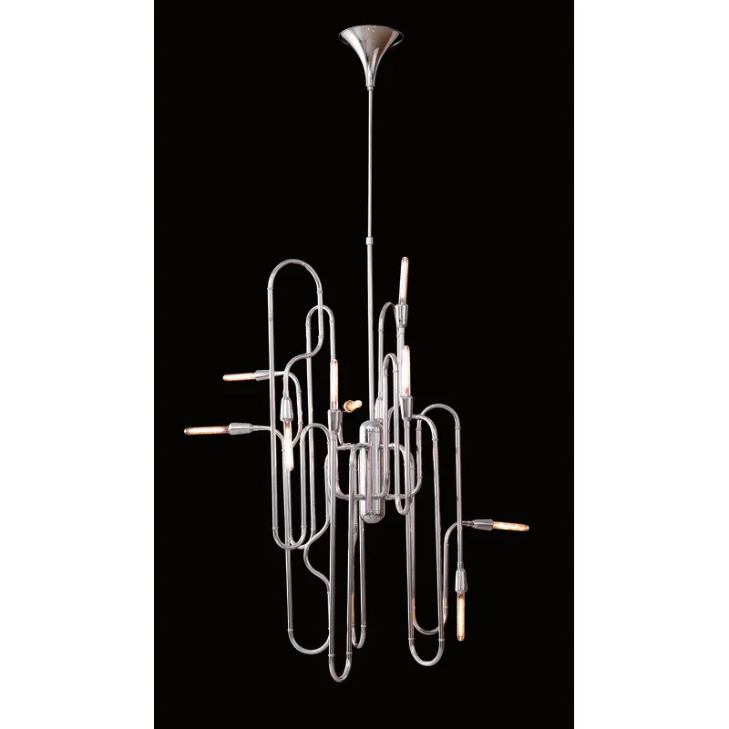Ma Series Steel Gold Metal Pendant Ceiling Light, Steel Trumpet
