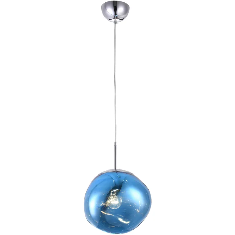 Canada 1 Light 11 inch Chrome Pendant Ceiling Light in Blue