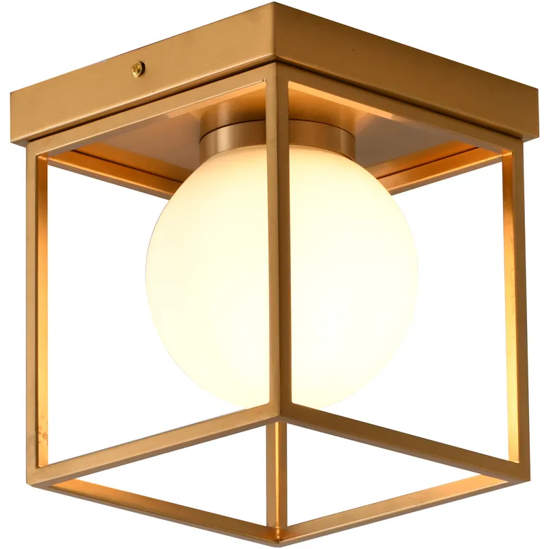 Canada 1 Light 7 inch Brass Semi Flush Mount Ceiling Light