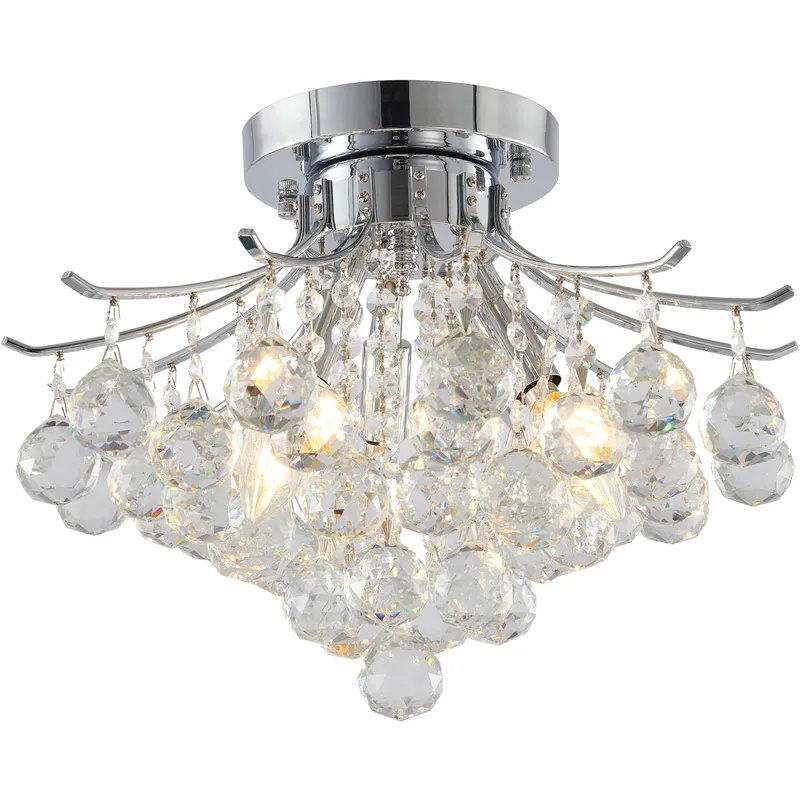 Canada 3 Light 16 inch Chrome Semi Flush Mount Ceiling Light