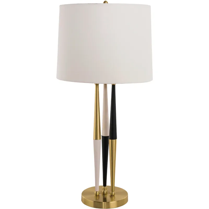 Canada 29.5 inch 100.00 watt Gold with White and Black Table Lamp Portable Light