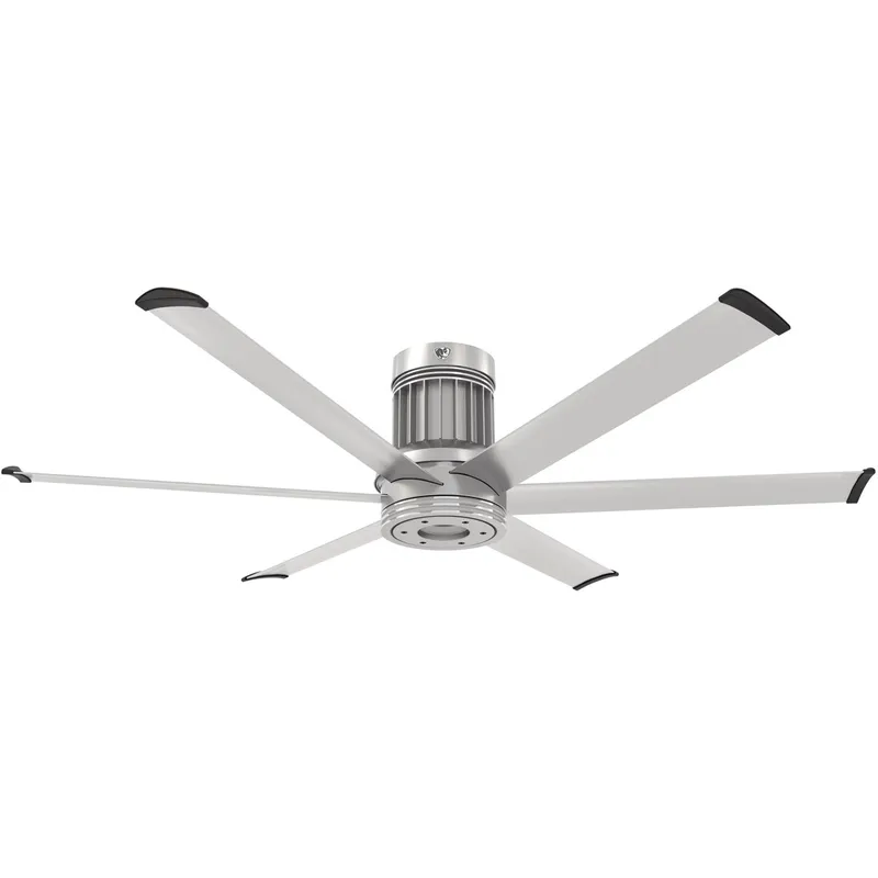 i6 60 inch Brushed Silver Outdoor Ceiling Fan in Flush, Brushed Aluminum, Flush Mount