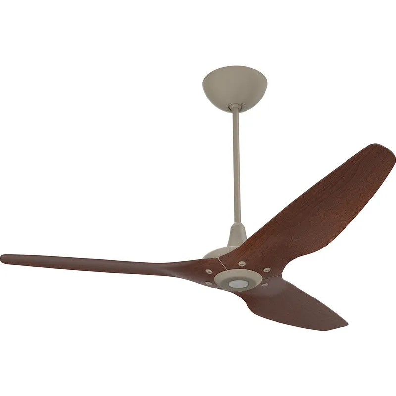 Haiku 60 inch Satin Nickel with Cocoa Wood Grain Blades Outdoor Ceiling Fan