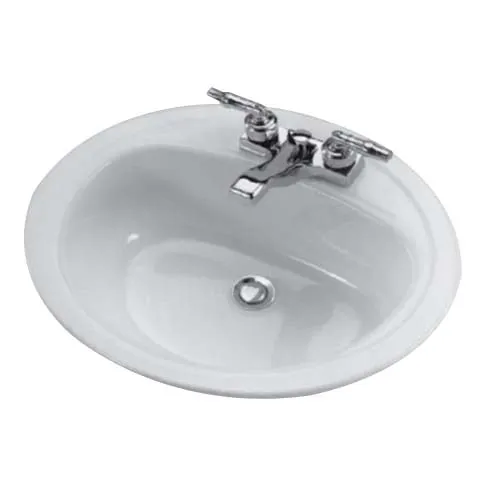 Bootz Industries 021-2445-00 Bootz Azalea 17 Inch x 20 Inch x 6-1/2 Inch Oval Steel Self-Rimming Bathroom Sink, White