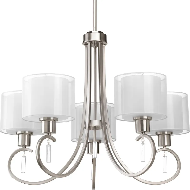 Gladden Pl 5 Light 25.25 inch Brushed Nickel Chandelier Ceiling Light