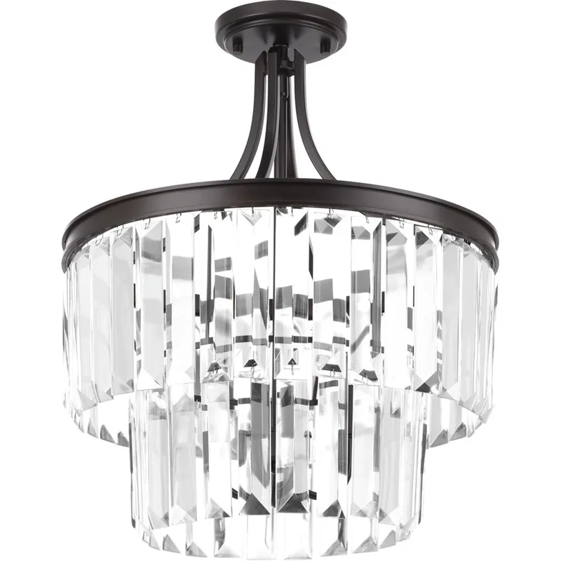 Palermo 3 Light 16 inch Antique Bronze Semi-Flush Convertible Pendant Ceiling Light, Design Series