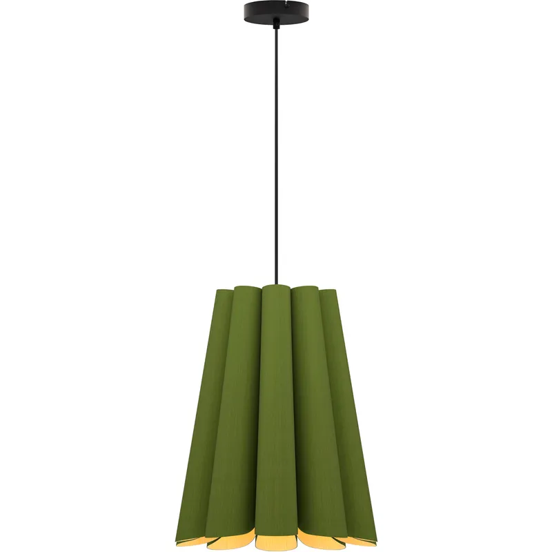 Olivia 1 Light 15.5 inch Black Pendant Ceiling Light in Green/Ash, WEP Collection