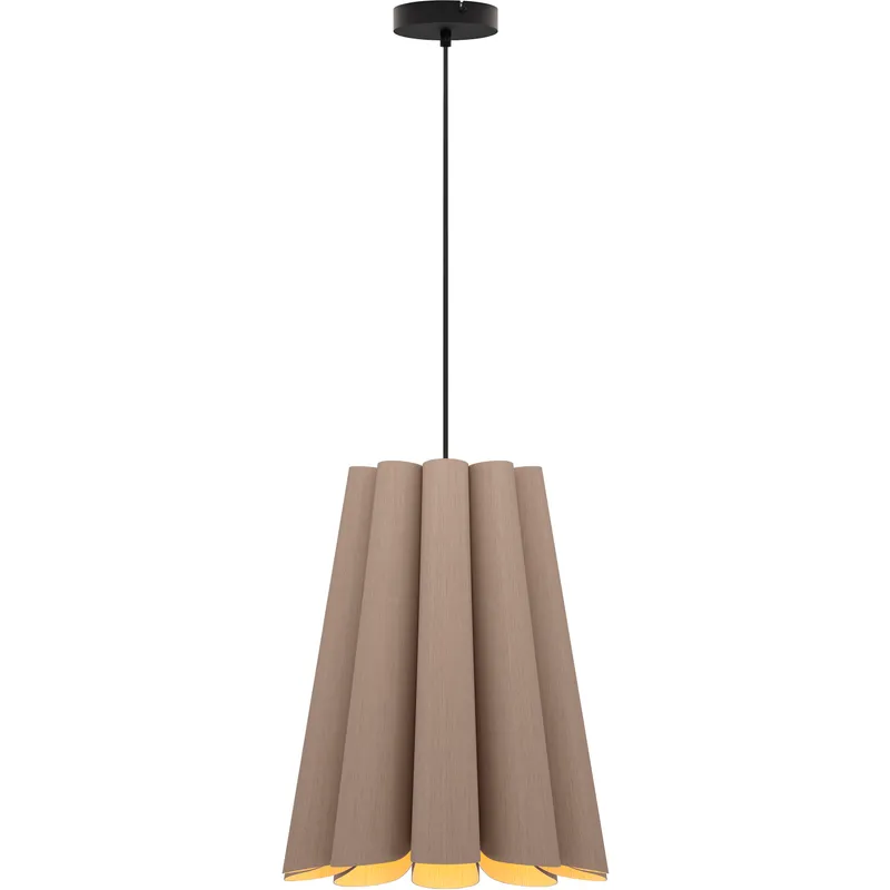 Olivia 1 Light 15.5 inch Black Pendant Ceiling Light in Grey Oak/Ash, WEP Collection