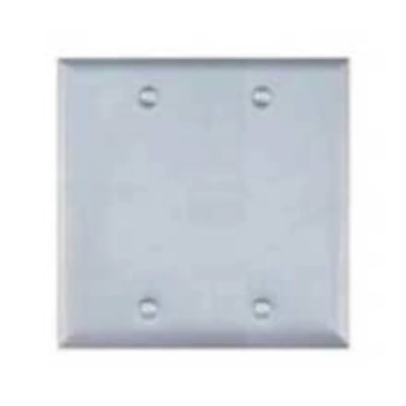 Weatherproof Cover, 2 Gang, Blank Type, Stamped Steel, Gray