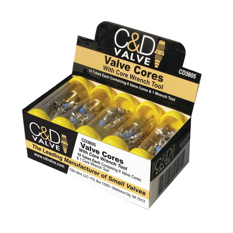 CDV-CD3805 Valve Core Kit with Core Wrench 6 Pack