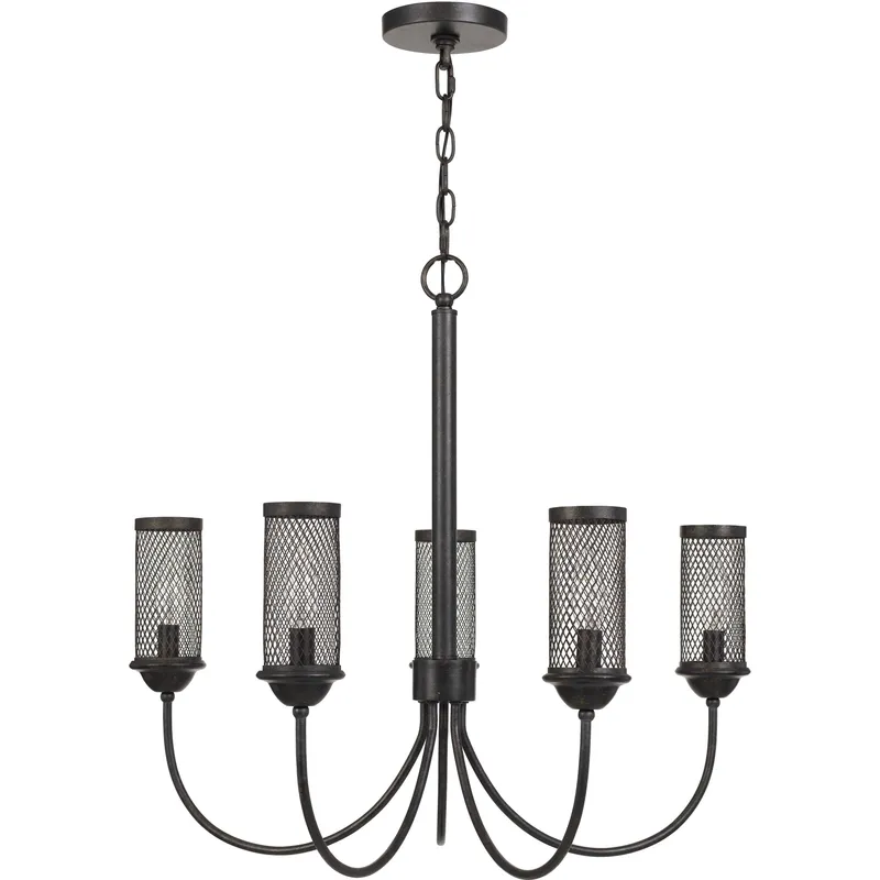 Fulton 5 Light 26.5 inch Textured Bronze Chandelier Ceiling Light
