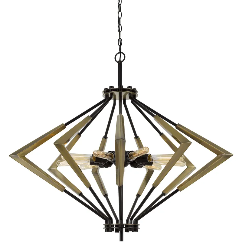 Malounta 9 Light 38 inch Antique Brass and Black Chandelier Ceiling Light