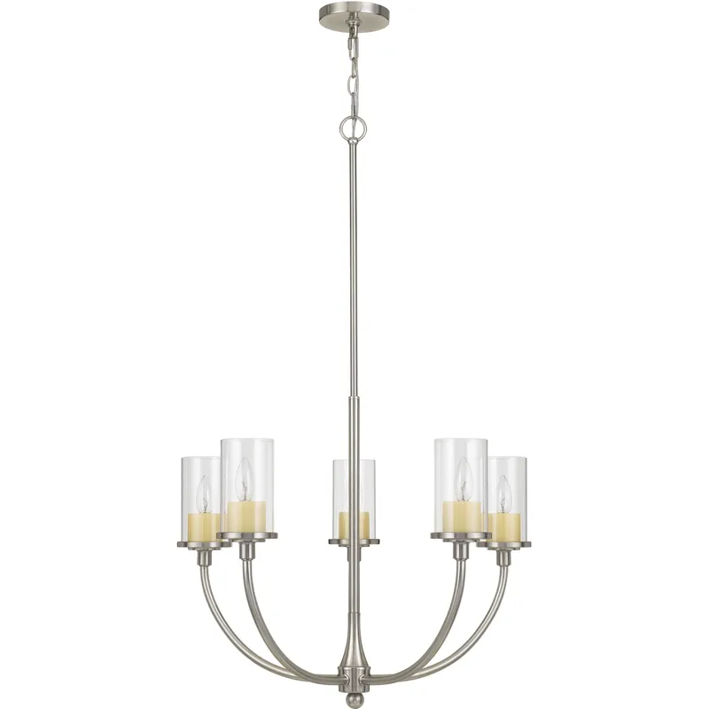 Jervis 5 Light 26.5 inch Brushed Steel Chandelier Ceiling Light