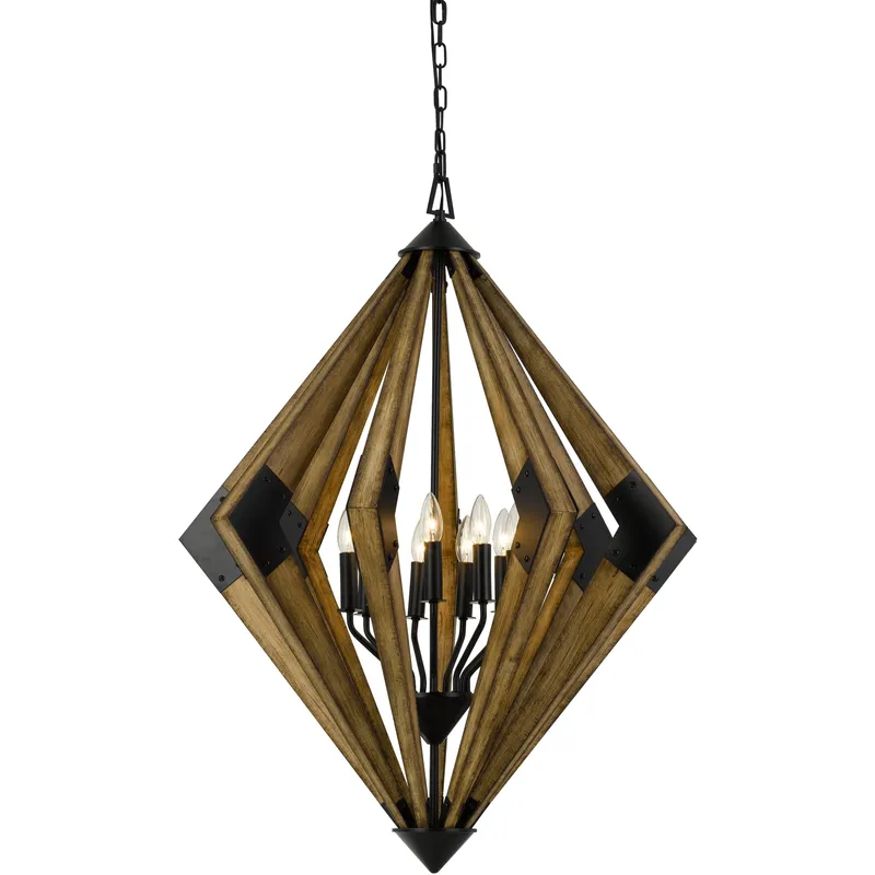 Arezzo 9 Light 30 inch Wood Chandelier Ceiling Light