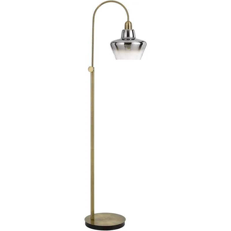 Duxbury 61 inch 40 watt Antique Brass Floor Lamp Portable Light