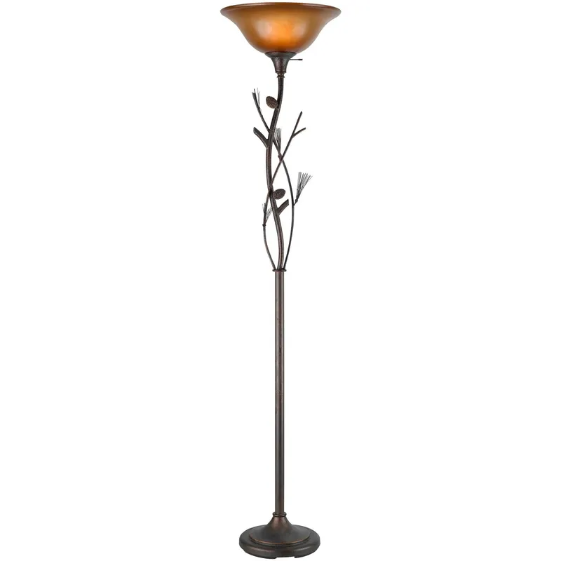 Pinecone 72 inch 150 watt Rust Torchiere Portable Light