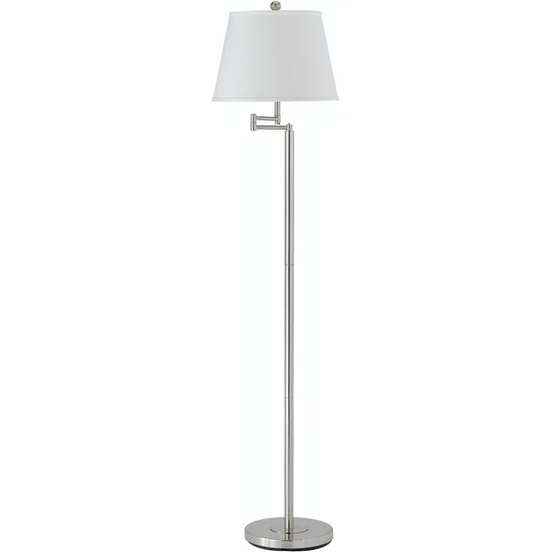 Andros 60 inch 150 watt Brushed Steel Swing Arm Floor Lamp Portable Light