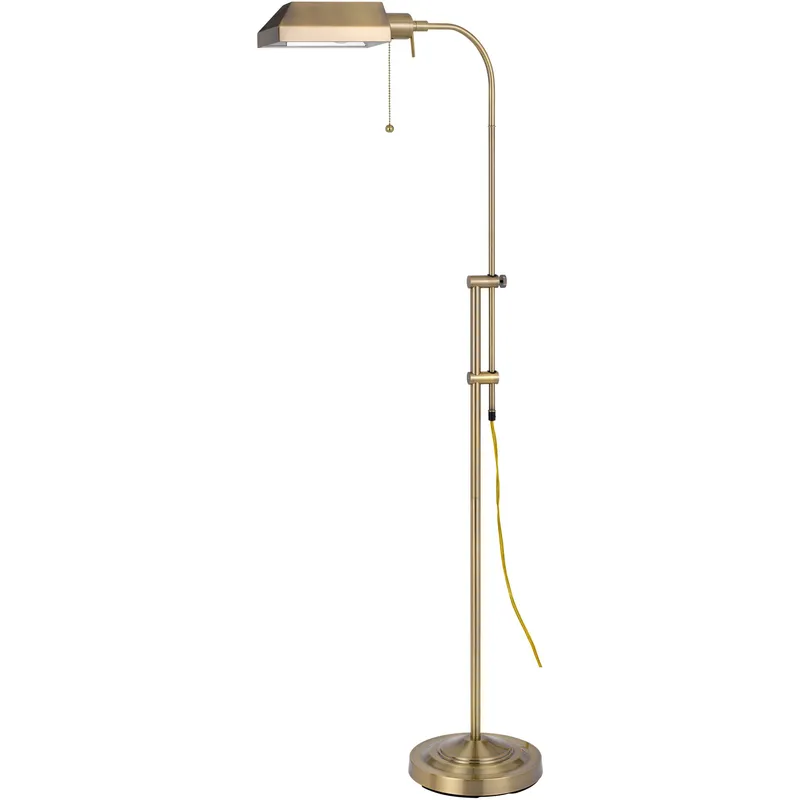 Pharmacy 46 inch 100 watt Antique Brass Floor Lamp Portable Light, Adjustable Pole
