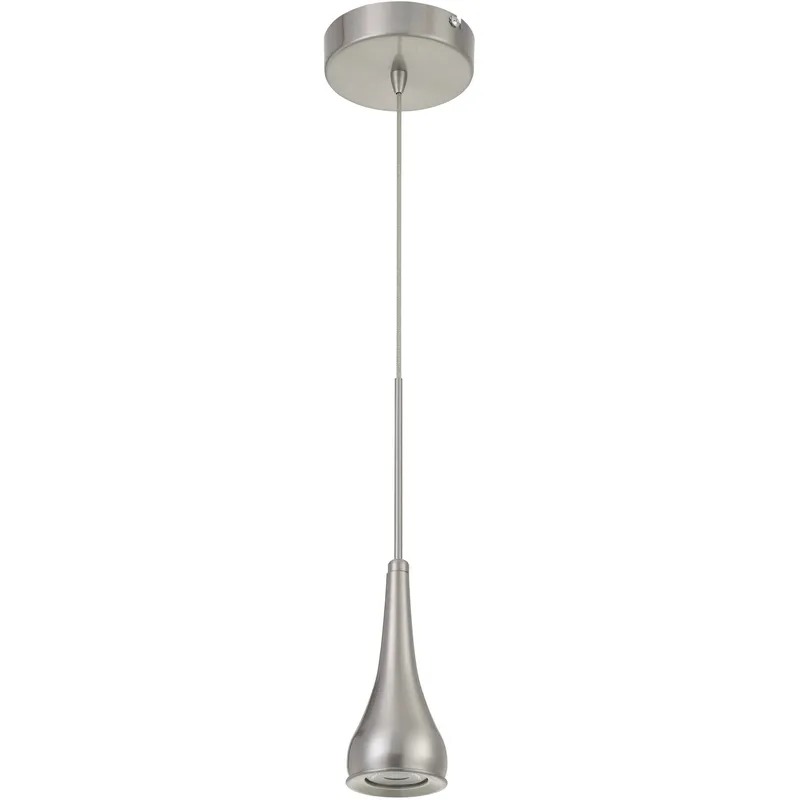 Kornos 1 Light 3 inch Brushed Steel Mini Pendant Ceiling Light, Tear Drop