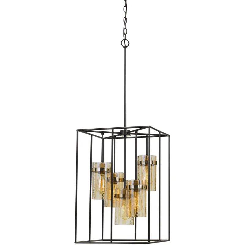 Cremona 5 Light 16.5 inch Black and Antique Brass Pendant Ceiling Light