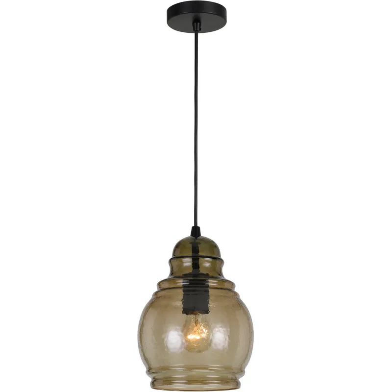 Accera 1 Light 7 inch Smoky Glass Pendant Ceiling Light