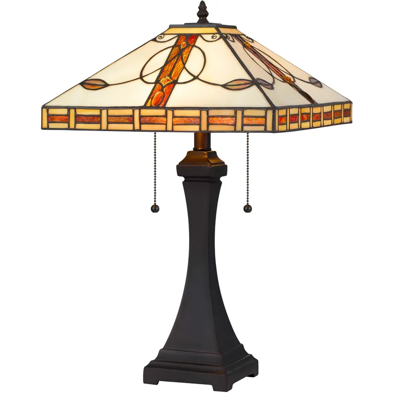 Tiffany 22 inch 60 watt Dark Bronze Table Lamp Portable Light
