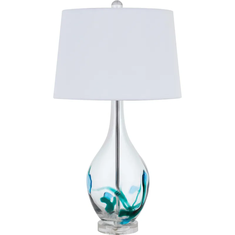 Harlan 27 inch 150.00 watt Clear/Turquoise Table Lamp Portable Light
