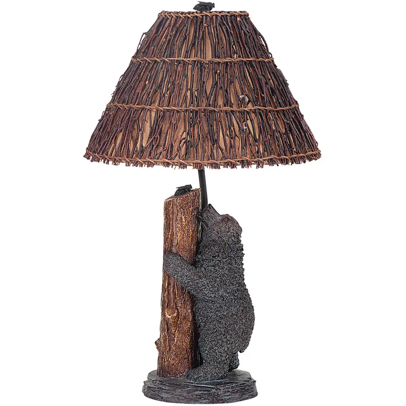 Bear And Honey Bee 29 inch 150 watt Antique Bronze Table Lamp Portable Light