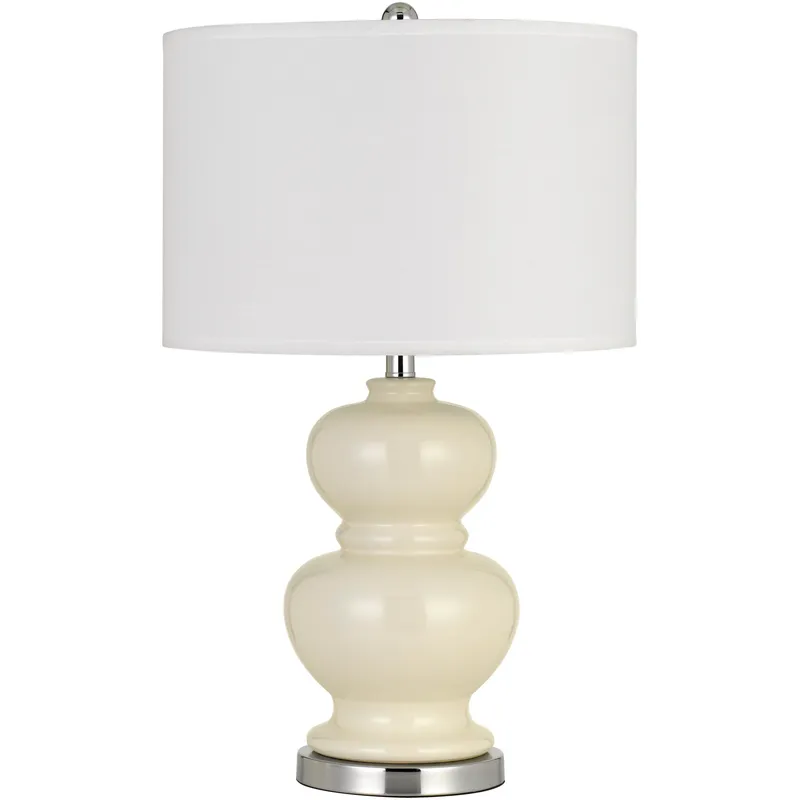 Bergamo 27 inch 150 watt Ivory White Table Lamp Portable Light
