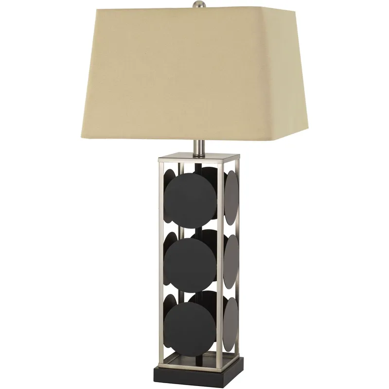Hanson 32 inch 150 watt Black with Antique Silver Table Lamp Portable Light