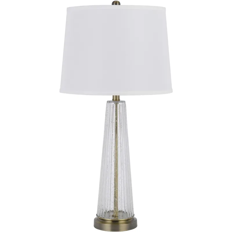 Huxley 30.5 inch 150.00 watt Glass and Antique Brass 2 Pack Table Lamp Set Portable Light