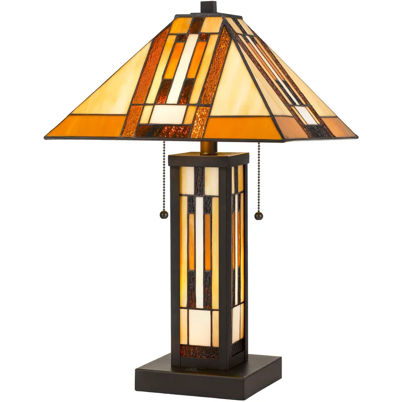 Tiffany 23 inch 60 watt Dark Bronze Table Lamp Portable Light