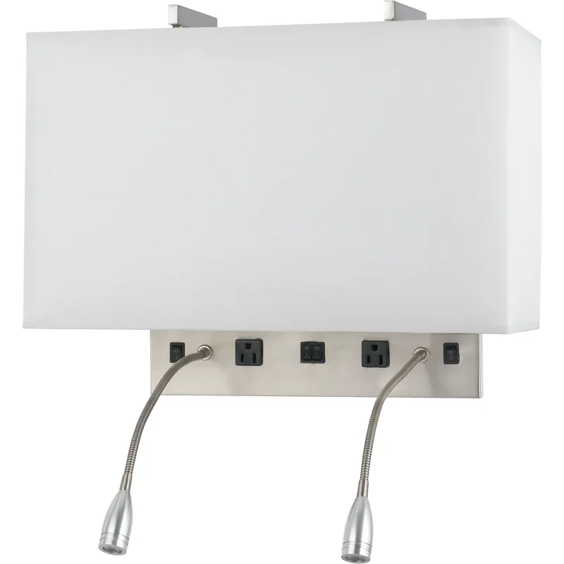 Signature 2 Light 9 inch Brushed Steel Wall Lamp Wall Light