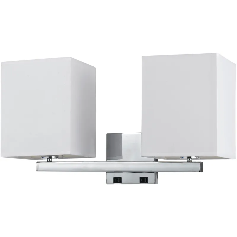 Signature 2 Light 7 inch Brushed Steel Wall Lamp Wall Light