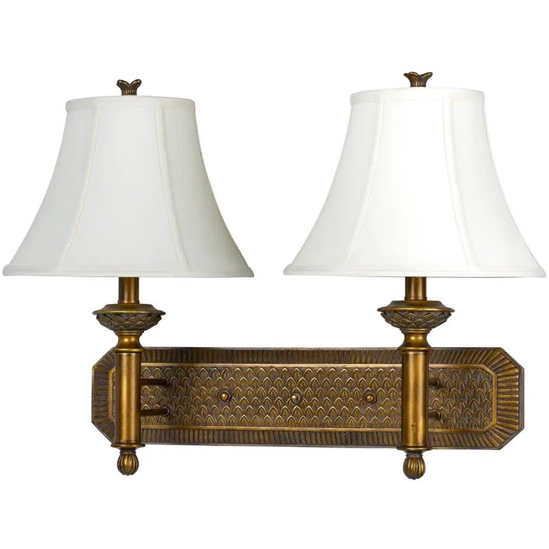 Pineapple Hotel 2 Light 19 inch Antique Gold Wall Lamp Wall Light